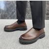 Fashion Business thick soled leather shoes Fashionable minimalist gentleman style Daily office and leisure party Wedding Slip on shoes