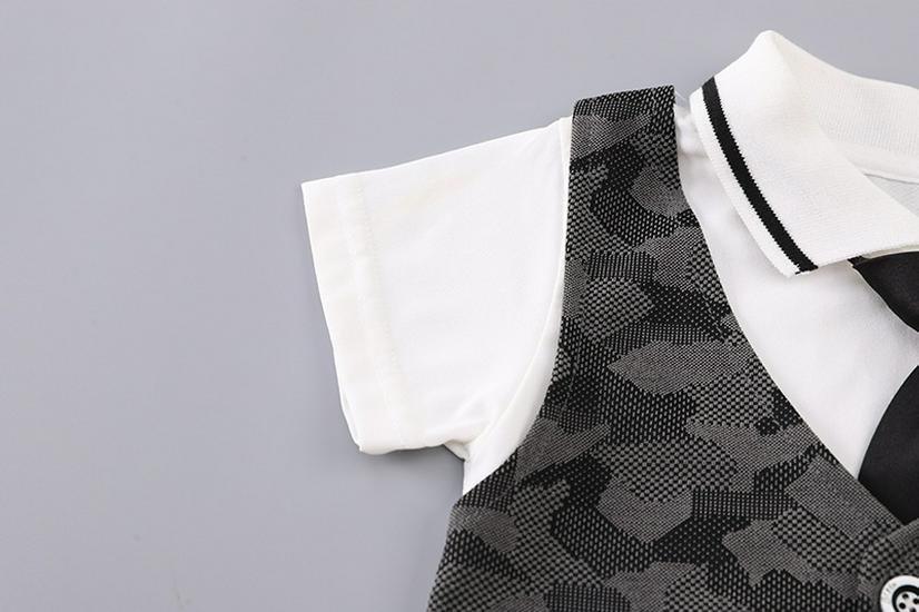 Summer Boys' Patchwork Tie Vest & Shorts Set