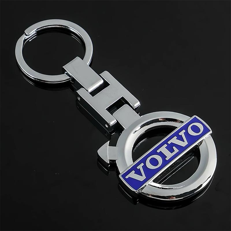Car Tire Wheel Valve Cap Cover+Metal Car Key Chain Ring Keychain For Volvo V50 XC60 V40 XC90 S60 XC40 V60 V70 S90 Olestar AWD T6