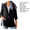 Women Suit Coat Lapel Long Sleeve Single Button Loose Fit Coat Solid Color Thin Work Office Suit Jacket Workwear