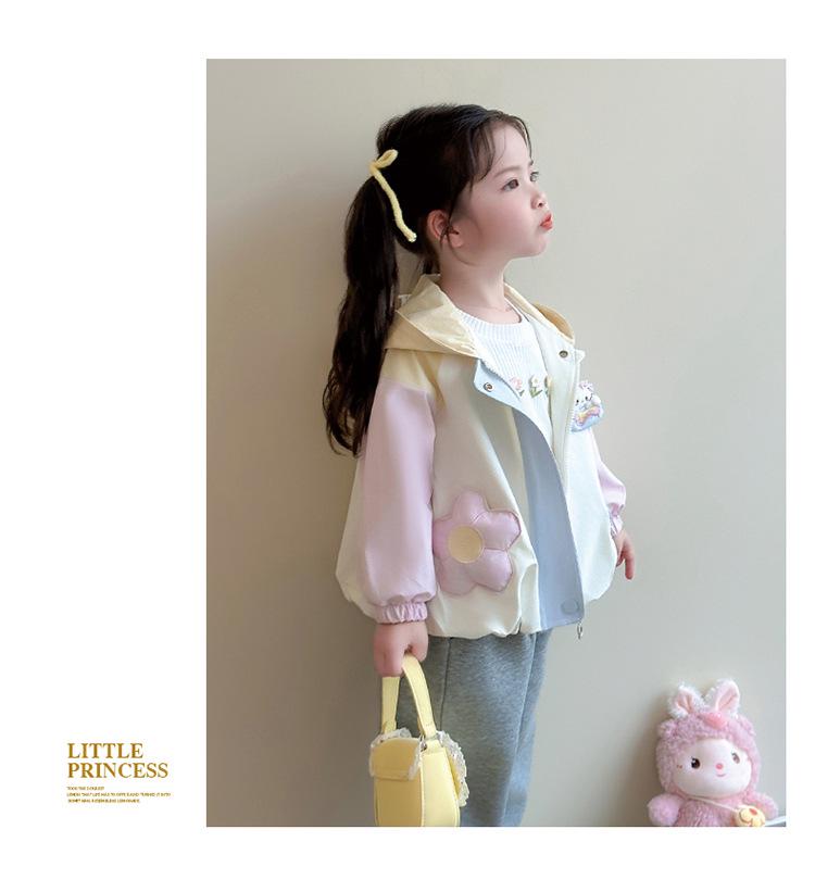2025 Girls' Hooded Fashion Outerwear: Trendy Macaron Coat for Spring & Autumn