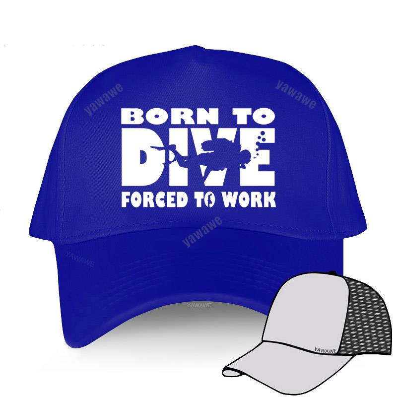 Schwarze, lässige Baseballkappe mit Aufdruck für Jungen, MSP BORN TO DIVE, gezwungen zur Arbeit, Sommerhut für Männer und Frauen, Outdoor-Snapback-Caps, Sportmütze