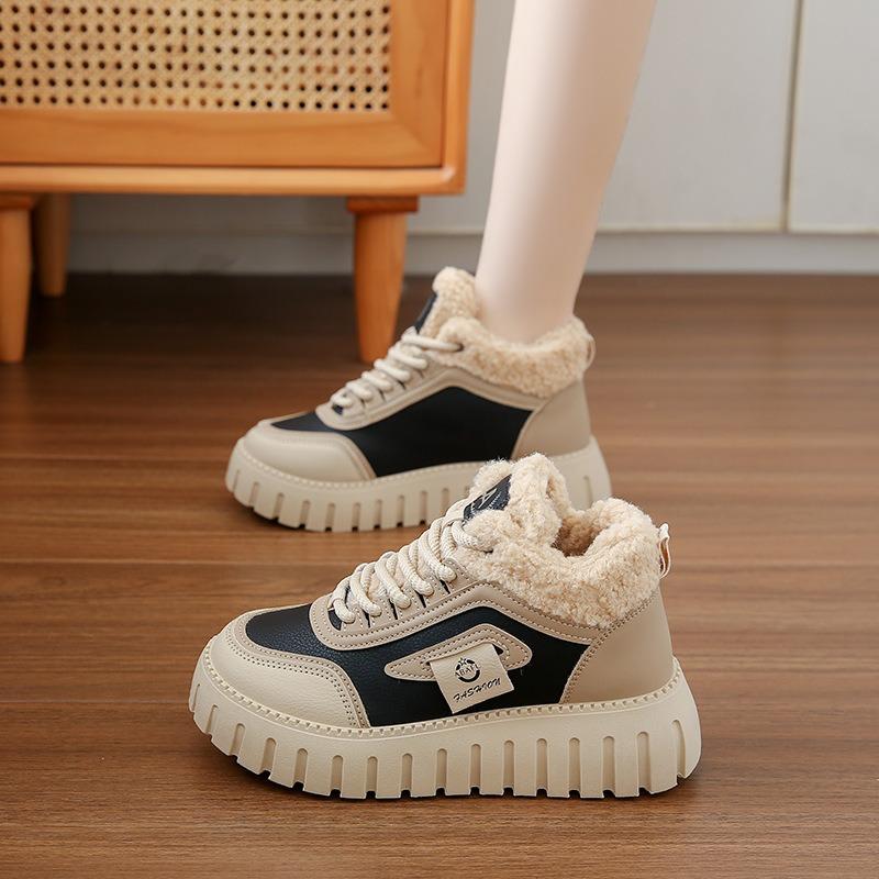 Fleece High-top Snow Boots Women's Winter New Student Warm Casual Shoes Cotton Shoes 2