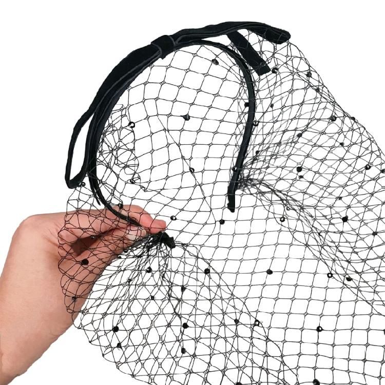 Popular Flapper Veil Hairband Mesh Fascinator Headband for Women Hair Styling Accessories for Theme Event Cosplay Props