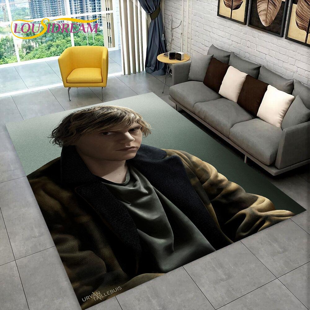 Cute Evan Peters Movie TV  Actor Area Rug,Carpet Rug for Home Living Room Bedroom Sofa Doormat Decor,kids Non-slip Floor Mat 3D