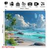 2D Exotic Island Beach Backdrop for Tropical & Vacation Themed Celebrations