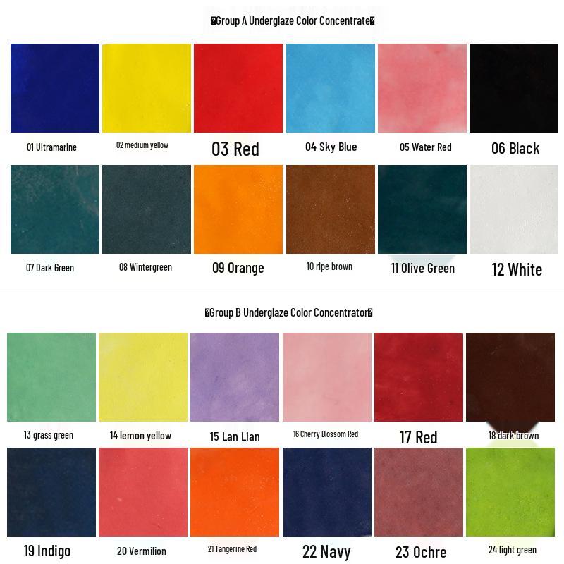 Ceramic Underglaze Concentrate 500ml – Medium Temp Pigment for Pottery Painting