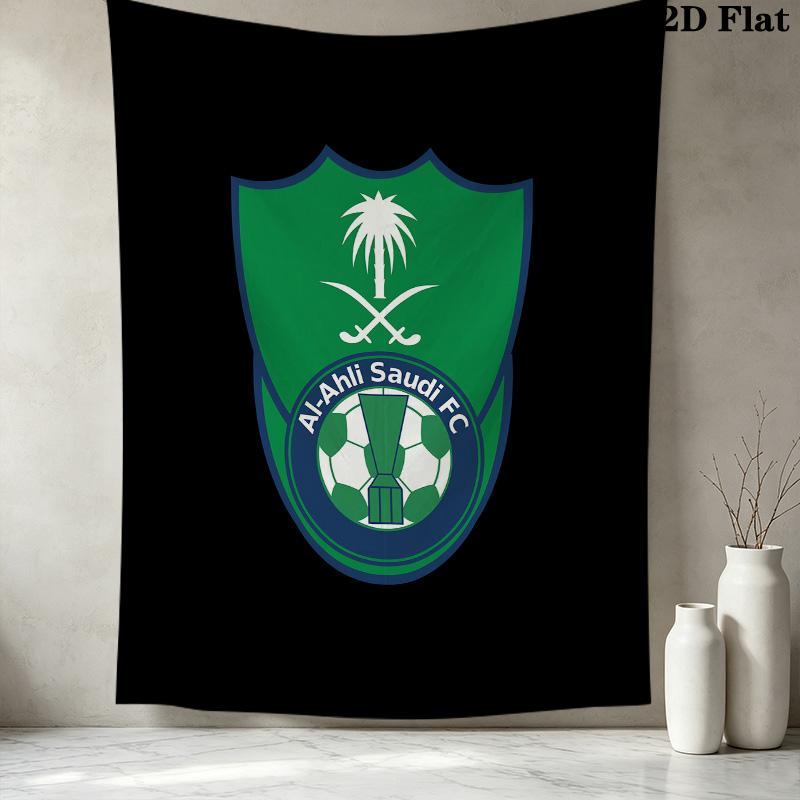 Alahli Saudi Fc Wall Tapestry Aesthetic Wall Hanging Printed Fabric Blanket Decorative Tapestries For Bedroom Living Room Home Decor