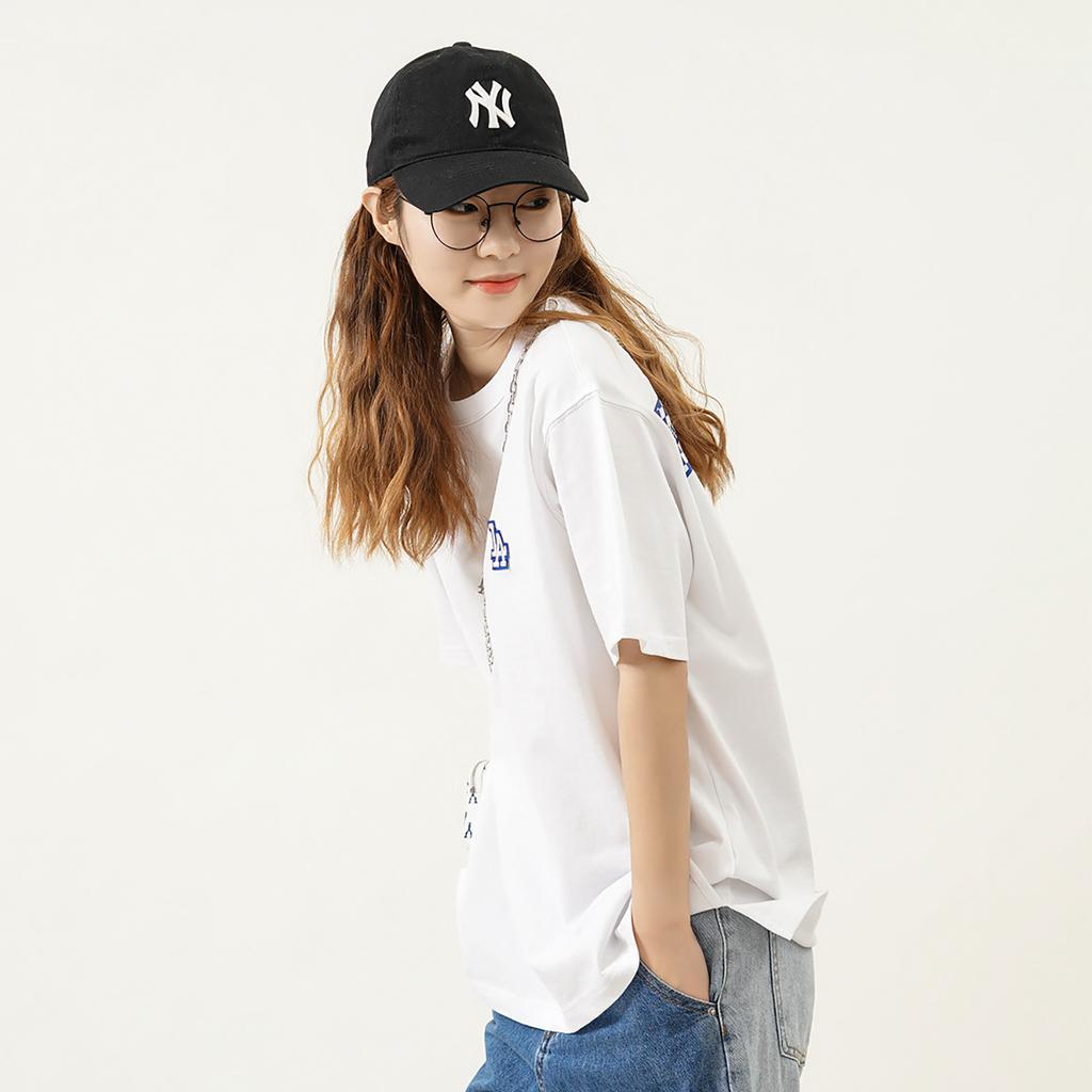 New MLB Drop Shoulder Sleeve T Shirt Unisex White 3ATSM8023-07WHS