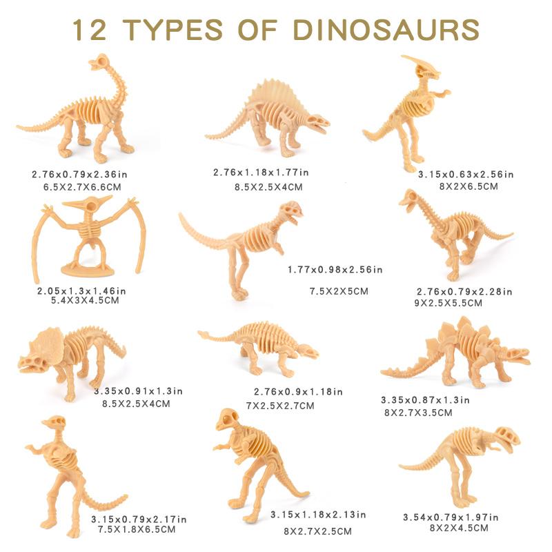 Children'S Dinosaur Skeleton Ornaments Dinosaur Bone Fossils Static Animal Models Skeleton Ornaments Archaeological Toys