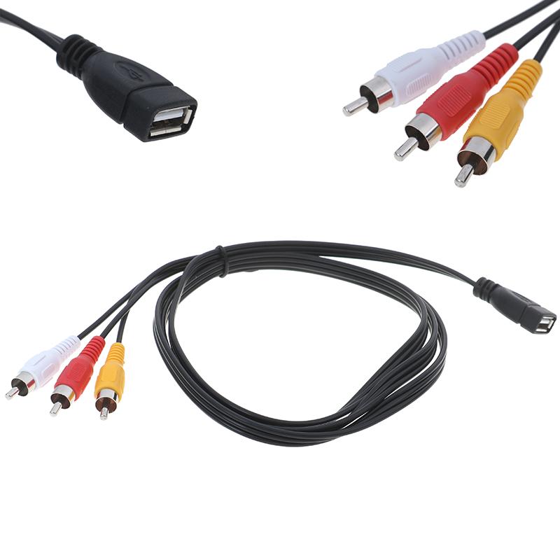 5stopý/1,5M USB 2.0 samice na 3 Rca samec adaptérový kabel video A/V videokamery