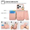 For iPhone 17 Pro Case D-Ring Holder Leather + PC + TPU Phone Cover with Wallet Kickstand