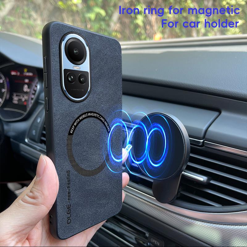 Magnetic Retro Leather Soft Case For OPPO Reno10 Pro Reno 10 Pro 5G Wireless Charging Phone Case Cover