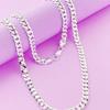 Feine Silberfarbe Kreative 7MM Kette Armbänder Halsketten Schmuckset für Mann Frauen Mode Party Hochzeit Zubehör Geschenk