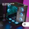 Mars gaming mc-3gfpro, boîtier gaming atx, triple verre chromé, 2x ventilateurs argb 120mm, montage vertical des cartes graphiques,