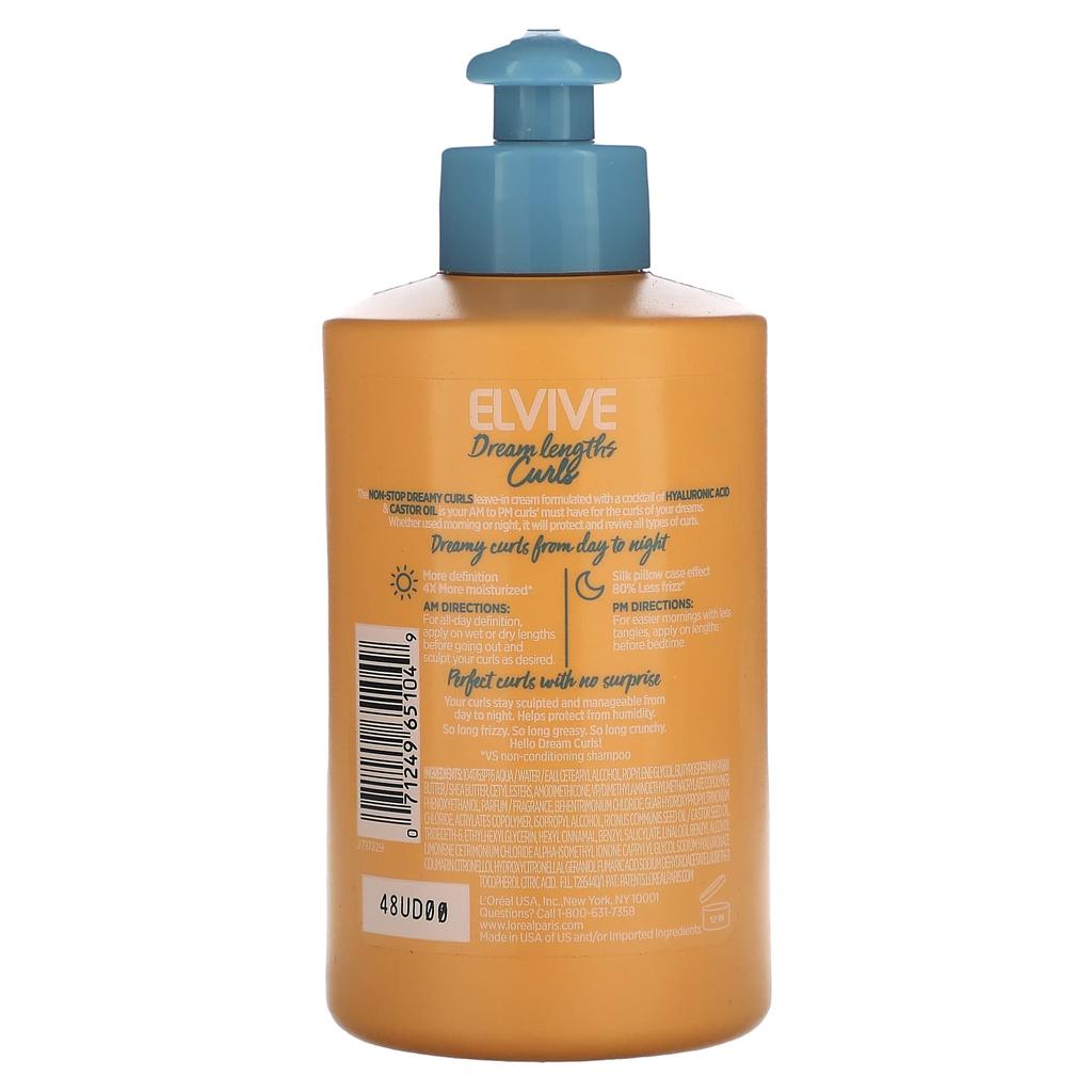 L'Oréal, Elvive, Dream Length Curl, Leave-In Cream, 300Ml(10.2Fl Oz)