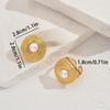 Women Boho Gold All Match Pearl Roundel Ear Stud Earring