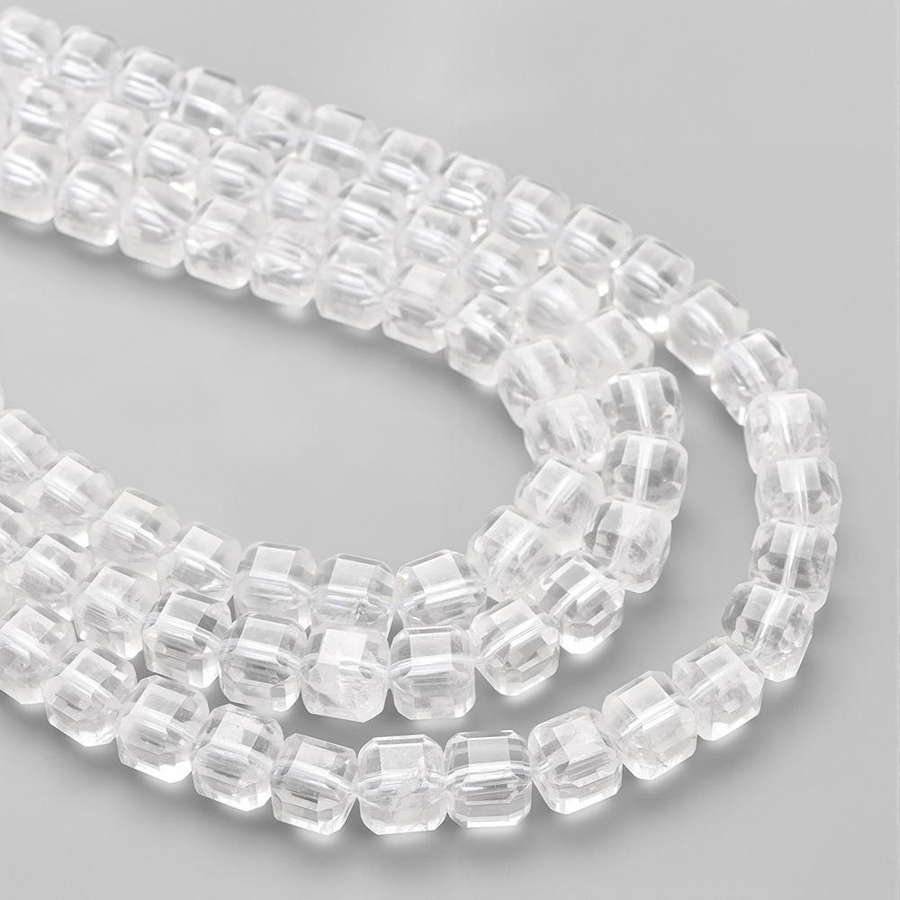 7-8MM Faceted Square Shape Chalcedony Natural Stone Loose Cube Spacer Beads for Jewelry Making Diy Bracelet Accessories