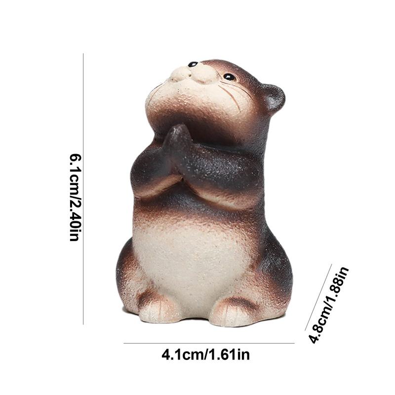Small Animal Tea Pet Clay Tea Pet Chinese Kung Fu Tea Set Animal Statue Home Decoration Tea Accessories