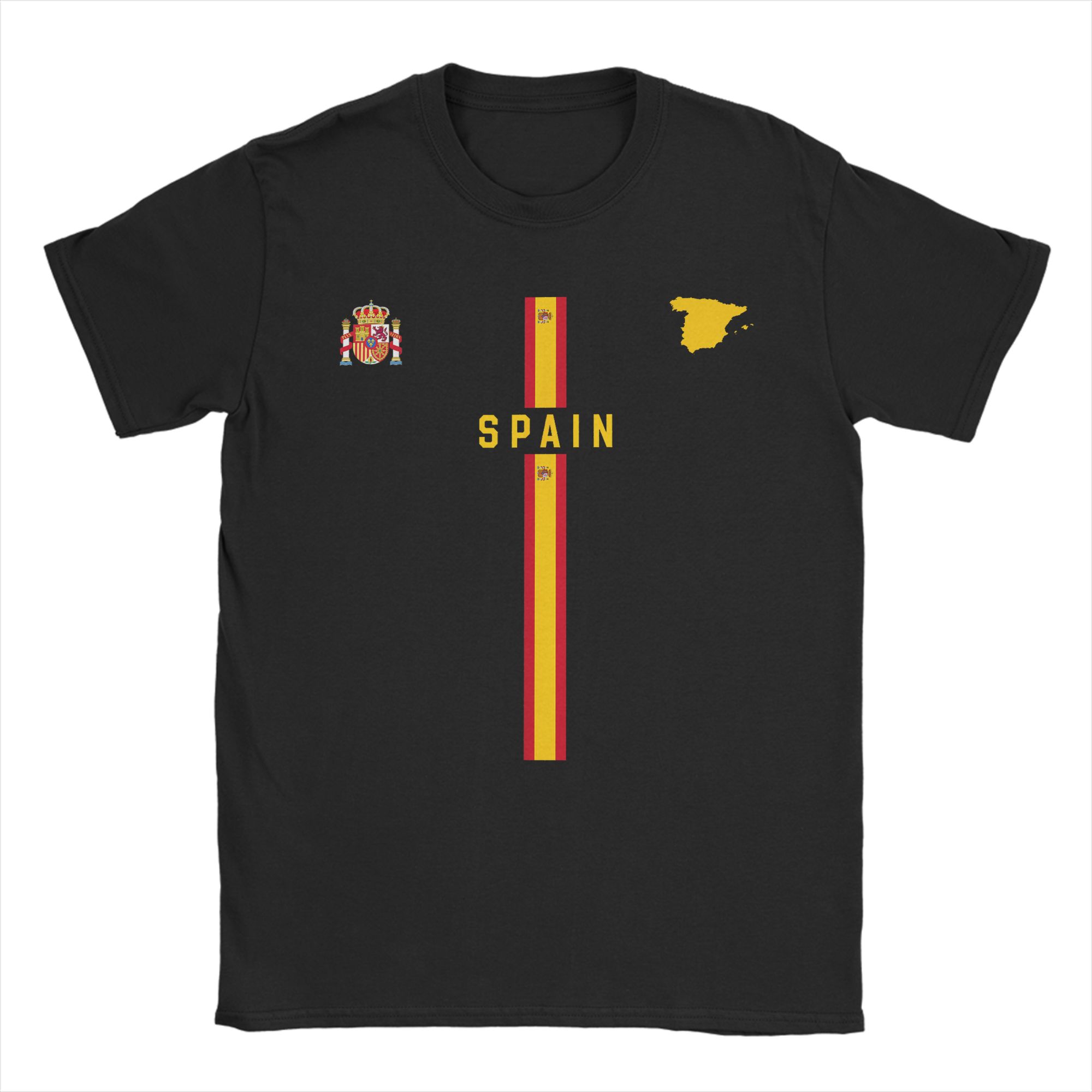 

Spanish Map Flag of Spain T Shirt Men s 100% Cotton Vintage T-Shirts Crew Neck Tee Shirt Short Sleeve Tops 4XL 5XL 5XL різнокольоровий