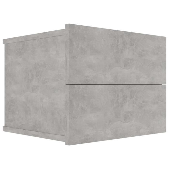 VidaXL Tables de chevet 2 pcs Gris béton 40 x 30 x 30 cm Aggloméré
