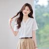 Women's V-Neck Short Sleeve Chiffon Blouse