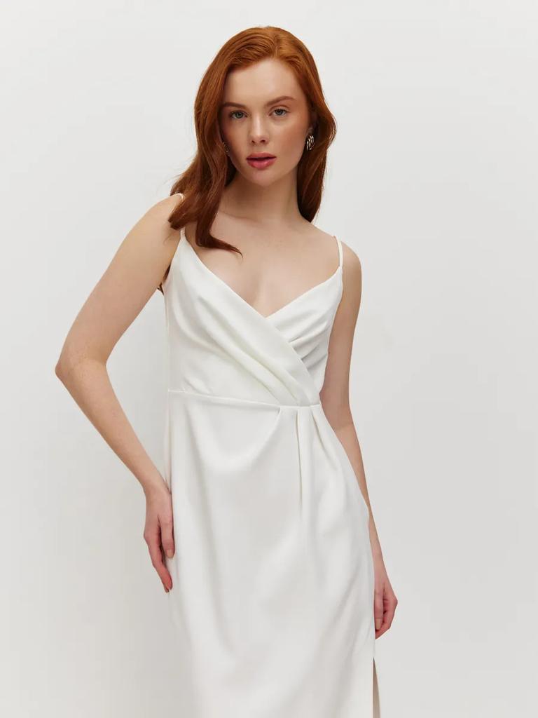 New Product Dress Slim Fit Medium and Long Dress V-neck Solid Color Cross Sleeveless Long Dress European and American Style