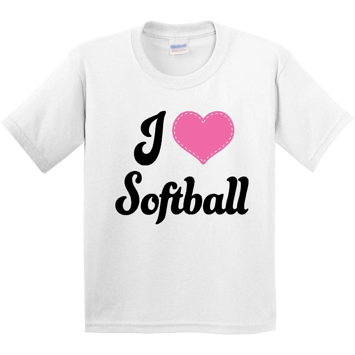 

Inktastic I Love Softball Girls Sports Youth kids boys T-Shirt Team Player Coach Future 130