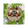 Farmhouse Round Tin Sign Pumpkin Wreath Home Garden Wall Decor