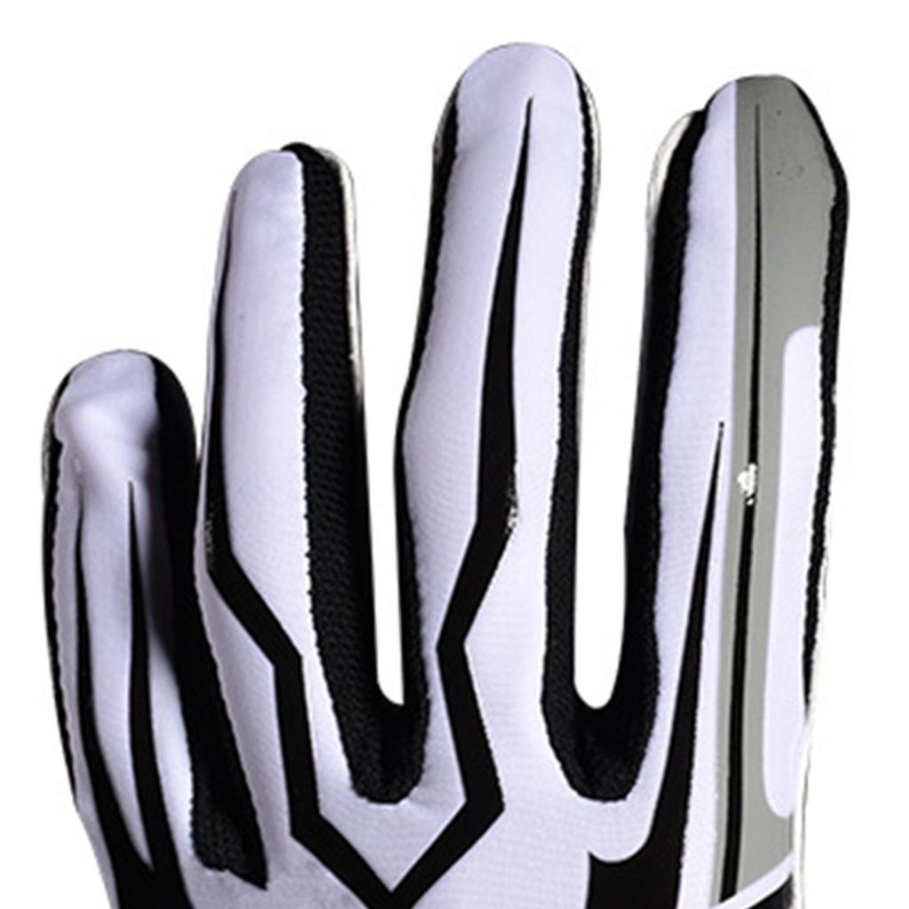 Bílé fotbalové rukavice Protiskluzový silikonový úchop Sportovní rukavice pro příjemce Prodyšné Nastavitelné zápěstí