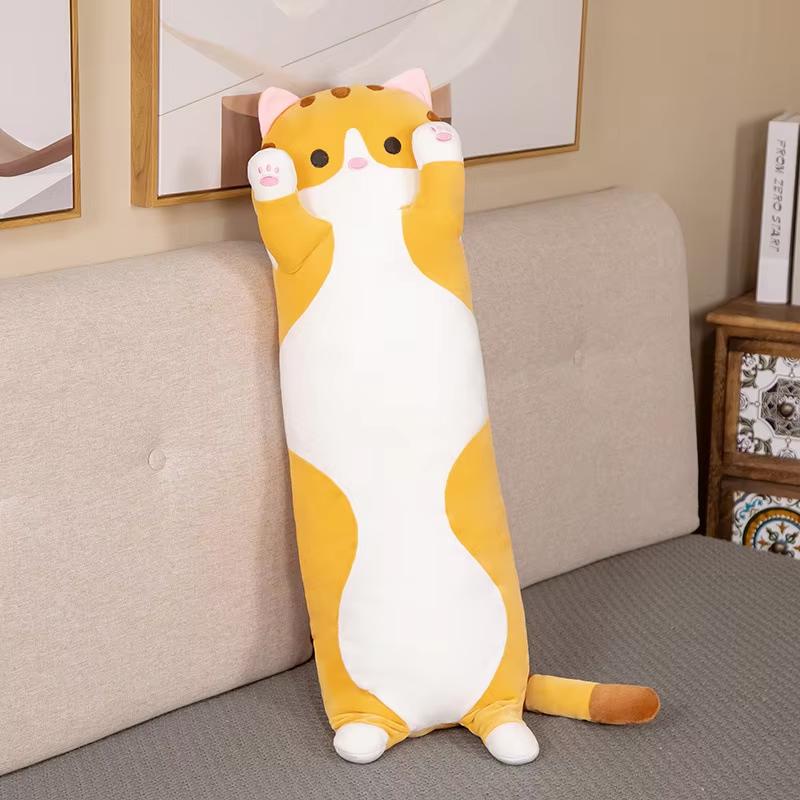 50cm Cute Soft Long Cat Plush Toys Stuffed Pause Office Nap Pillow Bed Sleep Home Decor Gift Doll for Kids Girl Birthday Gift