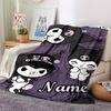 Customizable Kuromi8 Throw Blanket – Personalized Name, All-Season Cozy Snug Blanket, Machine Washable, Personalized Blanket