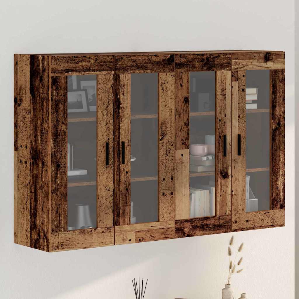 Wall Mounted Cabinets 2 Pcs Reclaimed Wood Look 69.5 X 34 X 90 Cm