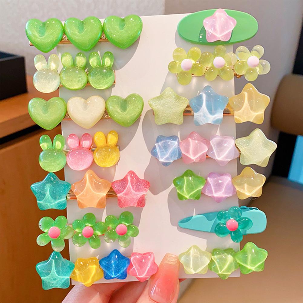 

Набор заколок для волос в форме сердца со звездами конфетного цвета, милые простые мультяшные челки, заколки для волос, аксессуары для укладки волос для детей 06