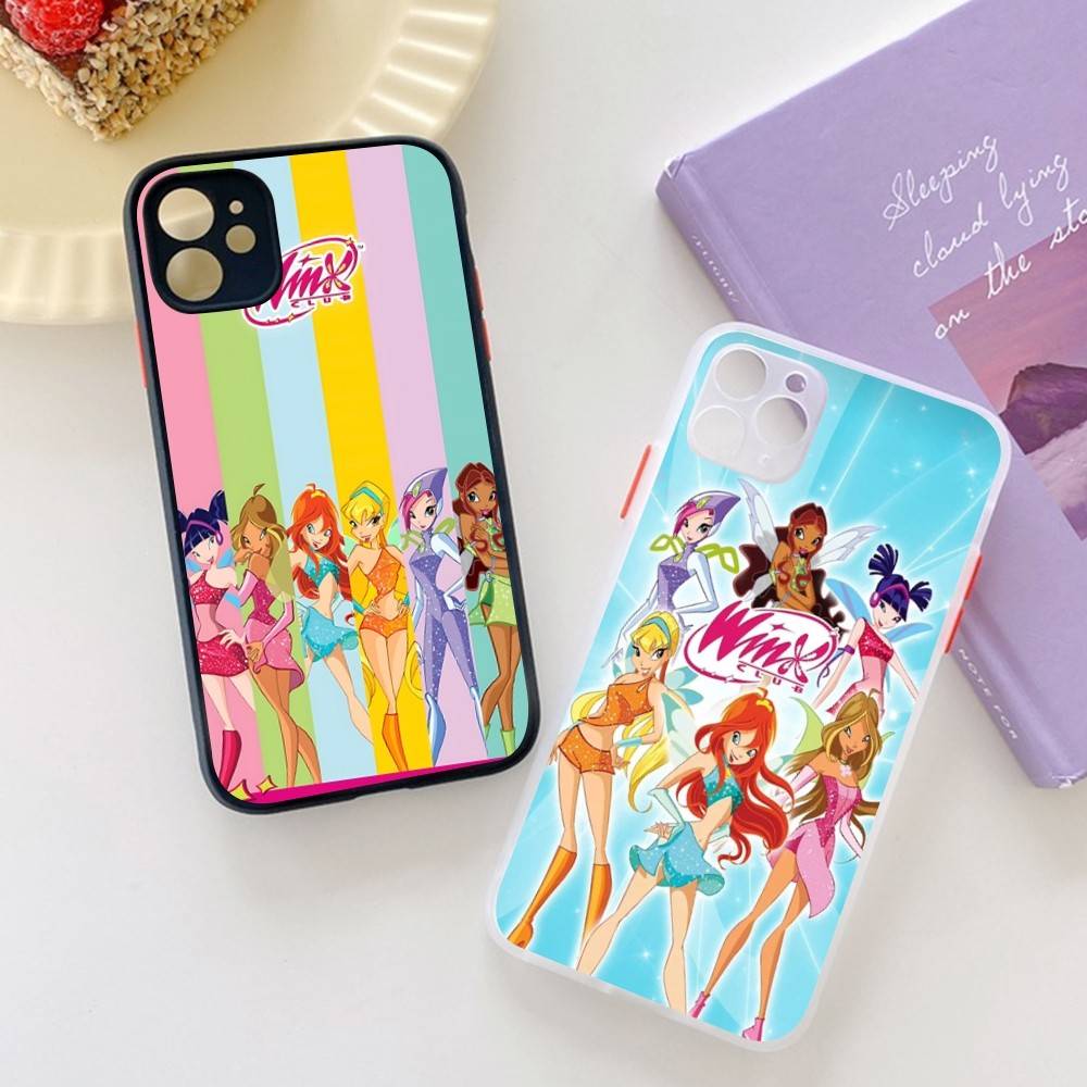Girl Winx Clubs For iPhone 11 12 13 14 15 16 Pro Max Plus Matte Translucent Phone Cover