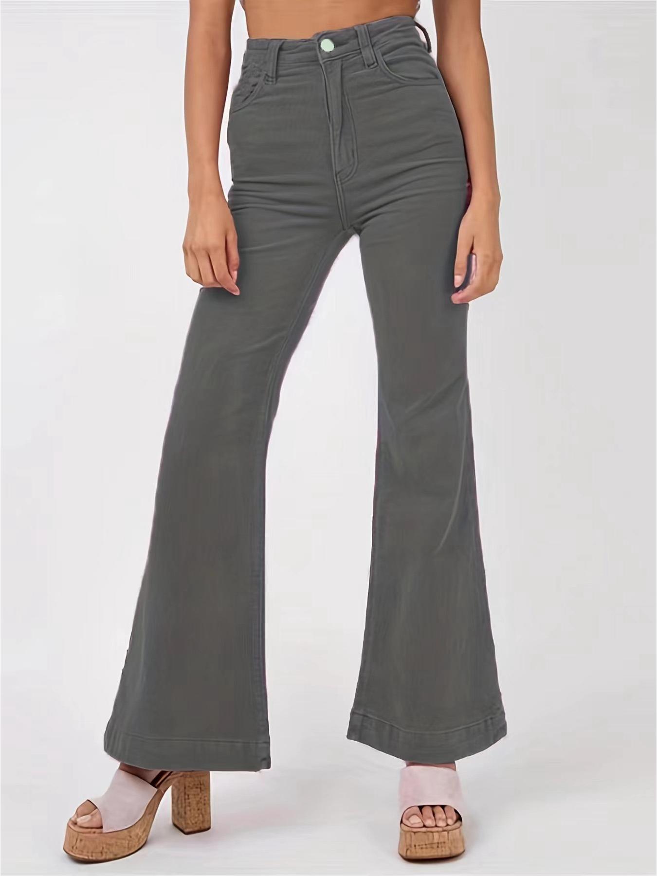 Spring & Autumn Corduroy Flare Wide-Leg Pants Medium серый