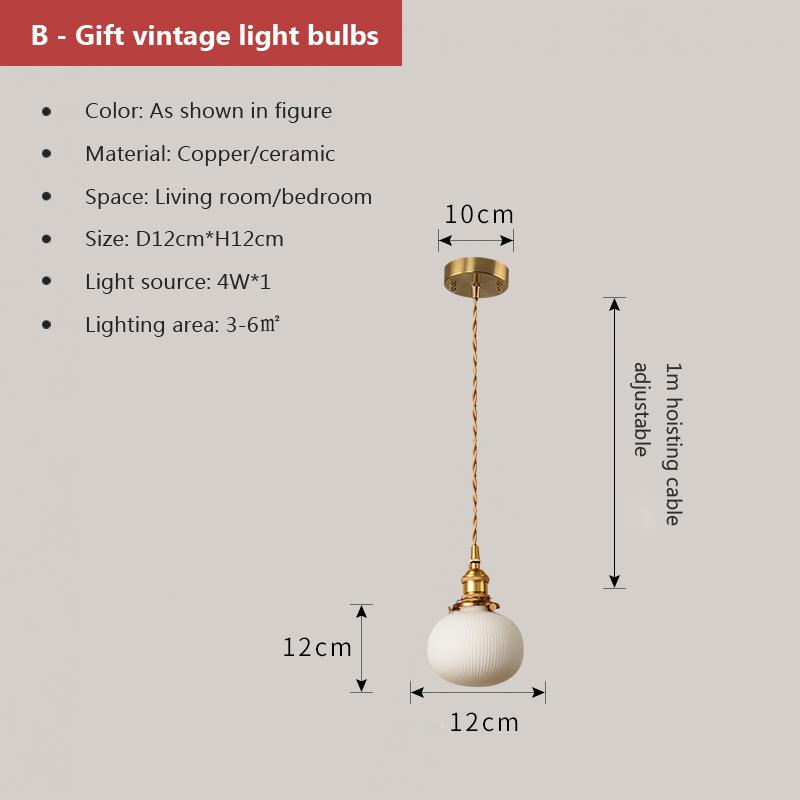 

Винтажный стеклянный подвесной светильник, латунный керамический подвесной светильник, подвесное освещение для столовой, японской дзен-чайной комнаты, спальни, прикроватной тумбочки