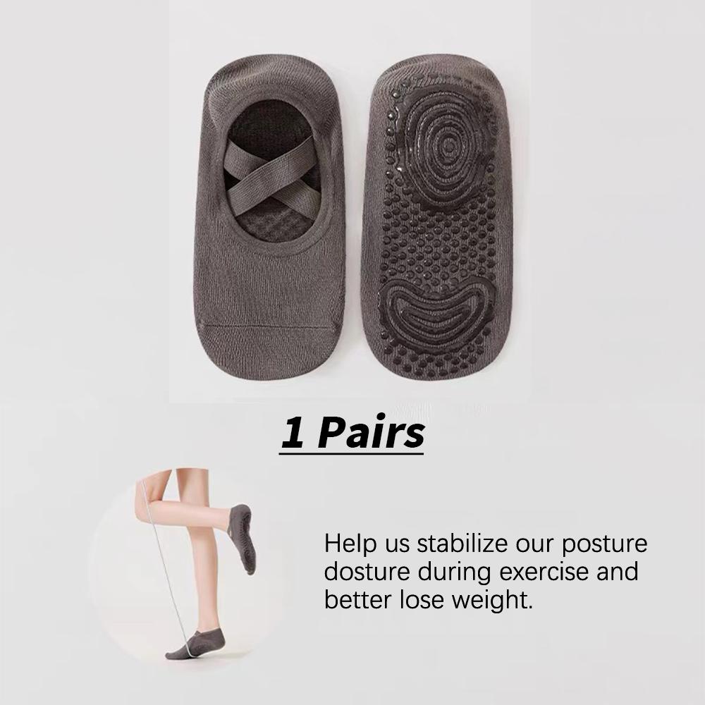 Professional Women Yoga Sock Silicone Anti-slip Ballet Pilates Socks Women Backless Breathable Bandage Yoga Sport Sock