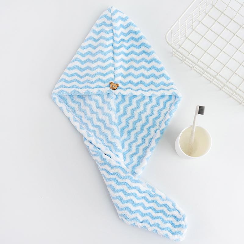 Wholesale Manufacturer Strong Water Absorption Quick-dry Microfiber Hair Wrap Towel Soft Home Use синий