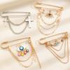 Evil Eye and Star Tassel Safety Pin Brooch with Pearl Accents for Women