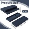 4pcs Rectangle Paper Gift Tie Packing Boxes Dark Blue 29.8x10.7x3.3cm