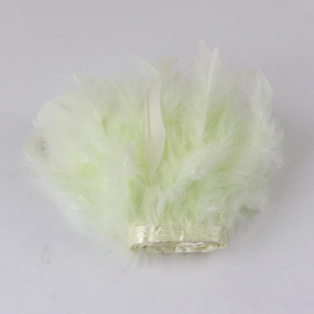 1M Blue Turkey Feather Trim For Crafts Diy Wedding Dress Party Accessory Carnival 10-15Cm Plumas Ribbon Skirt Sewing Decoration