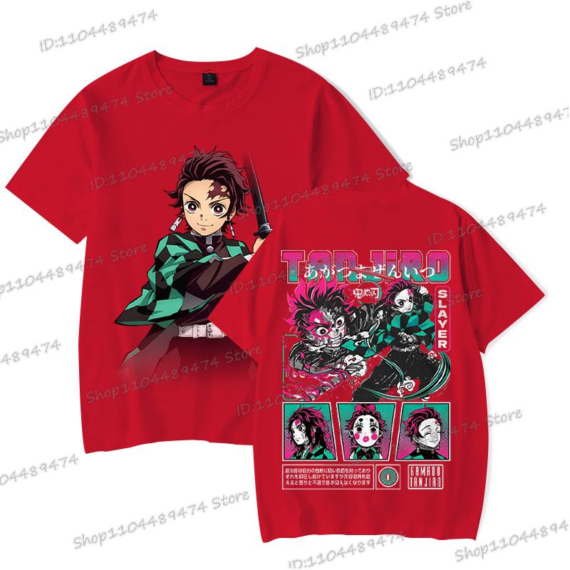 Japanisches Anime Kimetsu No Yaiba T-Shirt Tanjiro Kamado Grafik Herrenbekleidung Vintage Hip Hop Kurzarm Unisex T-Shirts Geschenke