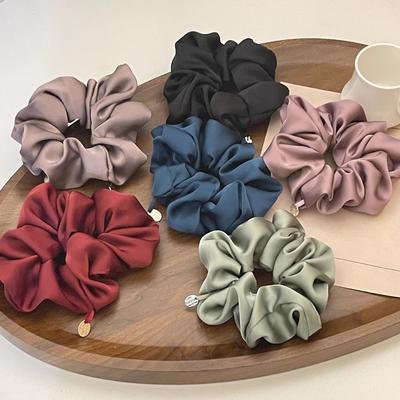 High-end Satin Large Intestine Hairband, Pork Belly Hairband, Hair Tie for Head, Hair Accessory