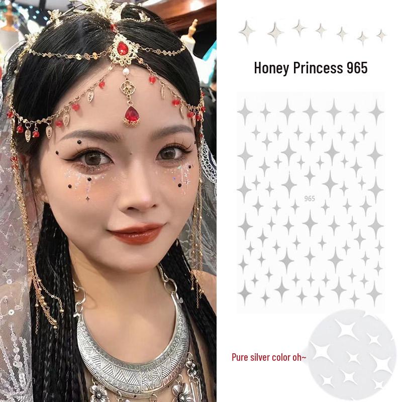 Świąteczne naklejki na twarz i paznokcie z płatkami śniegu: Zimowa Kraina Czarów Naklejki do Makijażu