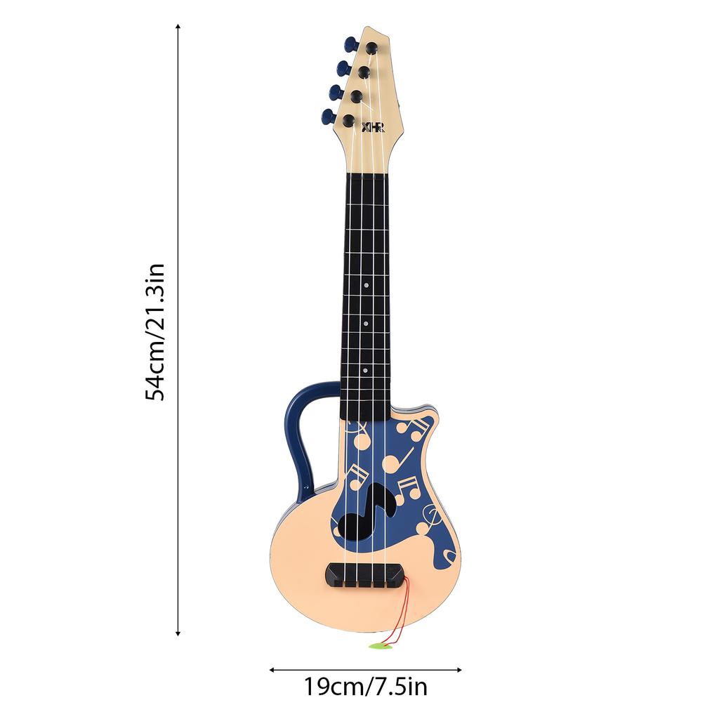 54 cm Ukulele mit Plektrum, Musiknoten-Design, Hand-Ukulele für Anfänger, Geschenk, Musik, kleine Gitarre, Nylonsaiten, Musikinstrument