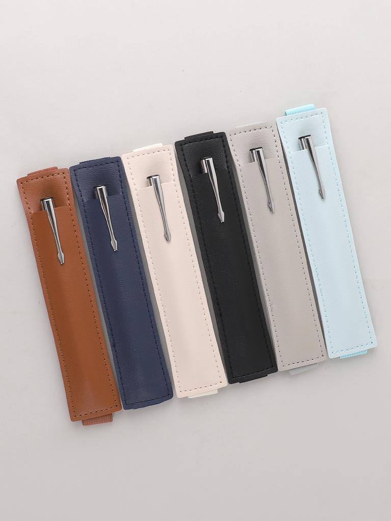 1pc Leather Durable Pen Clip Large Capacity Upgrades Pen Clip School Gift Fun Fountain Pen Clip School Supplies Pencilcase