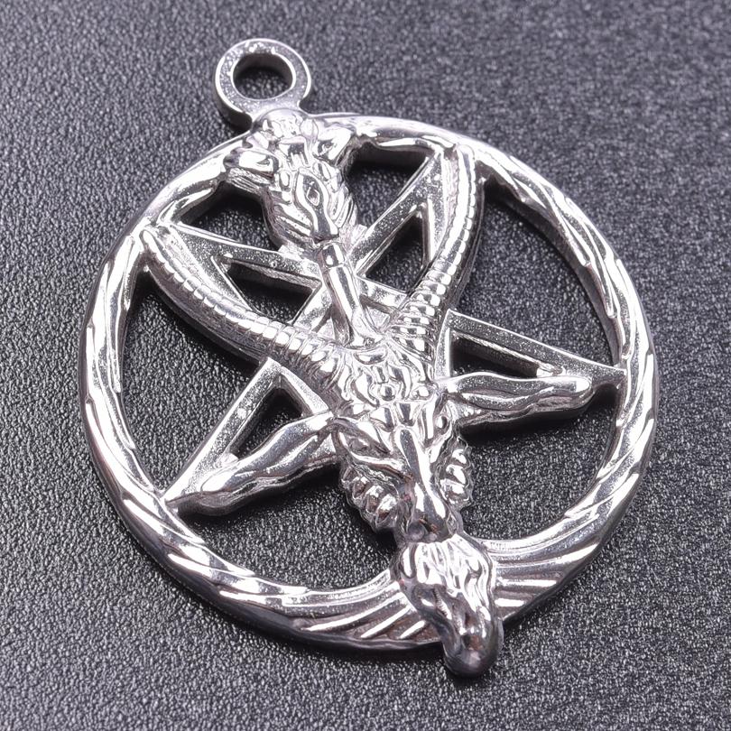 Silver Color Satan Charm Pentagram Star Moon Accessories Witch Celtic Knot No Fade DIY Stainless Steel Charms For Jewelry Making