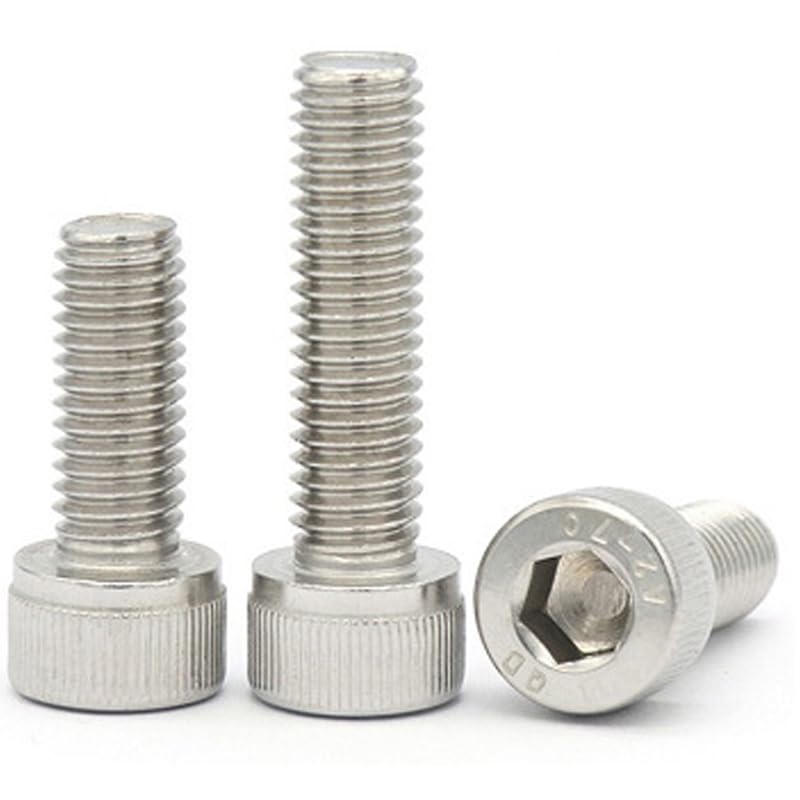 A-Flat Hex Socket Cap Bolts, 304 Stainless Steel, Set of 10 (M6, 45 mm)