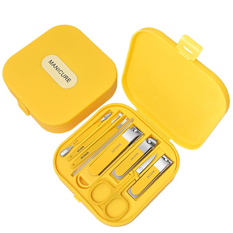 

Complete 8 Pcs Set Manicure Kit Nail Clippers with Clippers Cuticle Pusher & Trimmer Portable Gift for Women and Men